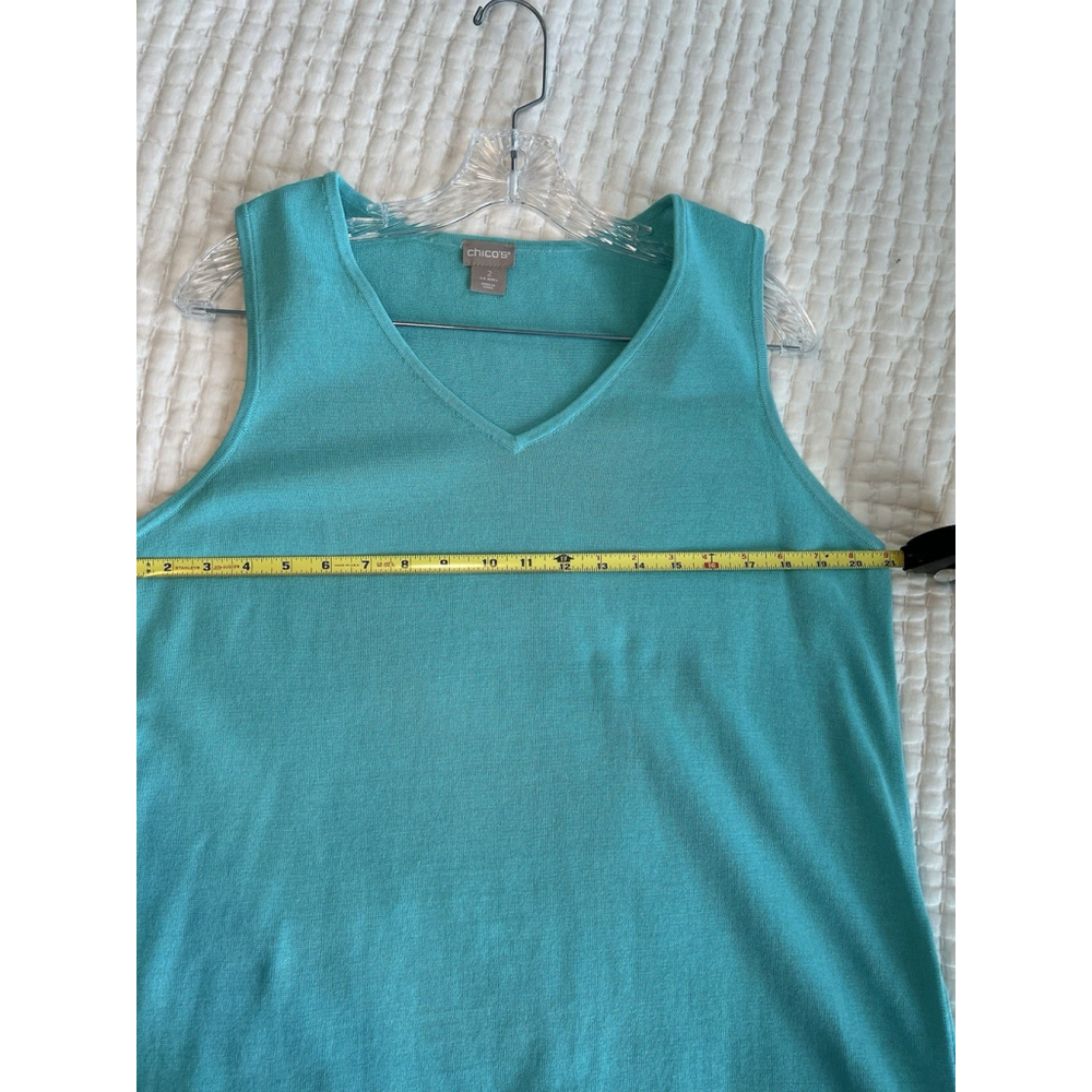 Chico's Cardigan & Shell Twinset Spring Green Lightweight Sz 2 Large - Picture 16 of 16